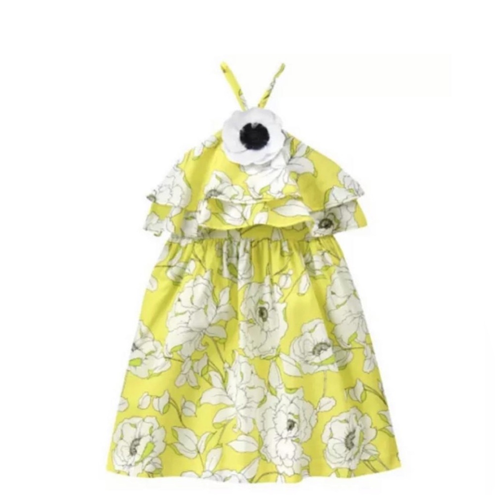 Janie and Jack floral  sleeveless girls dress size 5 GUC..